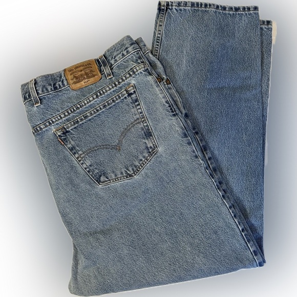 Vintage Levis 540 Men's Blue Jeans BROWN TAB Relaxed Fit Denim 50x30 - Repaired